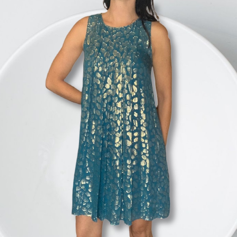 Teal and Gold Dress